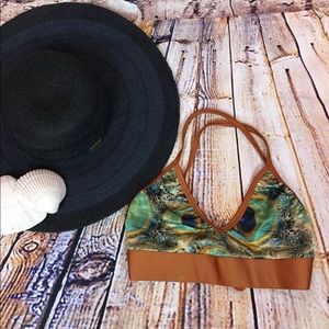 Bikini Top Peacock Burnt Orange Medium